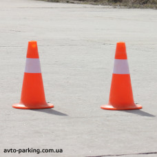 Plastic road cone KD02 35 cm high with one reflective strip - buy at a low price Plastic road cone KD02 35 cm high with one reflective strip - buy at a low price