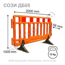 Portable Road Plastic Temporary Barrier 2m DB05 - buy 
