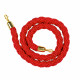 Red twisted rope with gold-look carabiners