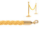 Golden twisted rope with gold-tone carabiners