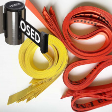 Wall-mounted barrier with a retractable tape 2.5m with an individual logo NT025 - buy at a low price
