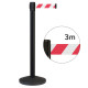 LTM02 Belt barrier with red and white tape 3m